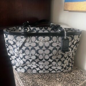 Coach Black and White Signature Tote vintage
